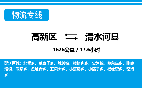 高新区到清水河县物流专线_高新区至清水河县货运公司