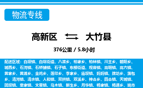 高新区到大竹县物流专线_高新区至大竹县货运公司