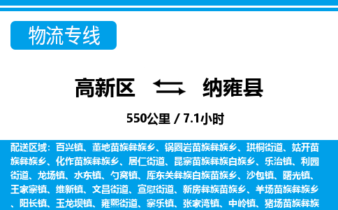 高新区到纳雍县物流专线_高新区至纳雍县货运公司