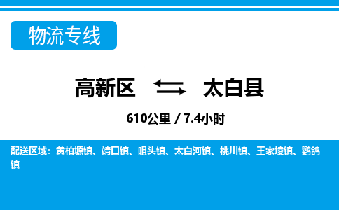 高新区到太白县物流专线_高新区至太白县货运公司